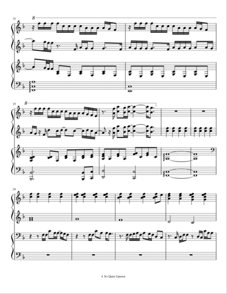 It's Quiet Uptown 1 Piano, 4-Hands scores gallery preview page 5