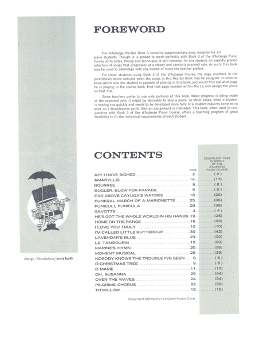 Alfred d'Auberge Piano Course Recital Book, Book 3 Piano Method scores gallery preview page 2