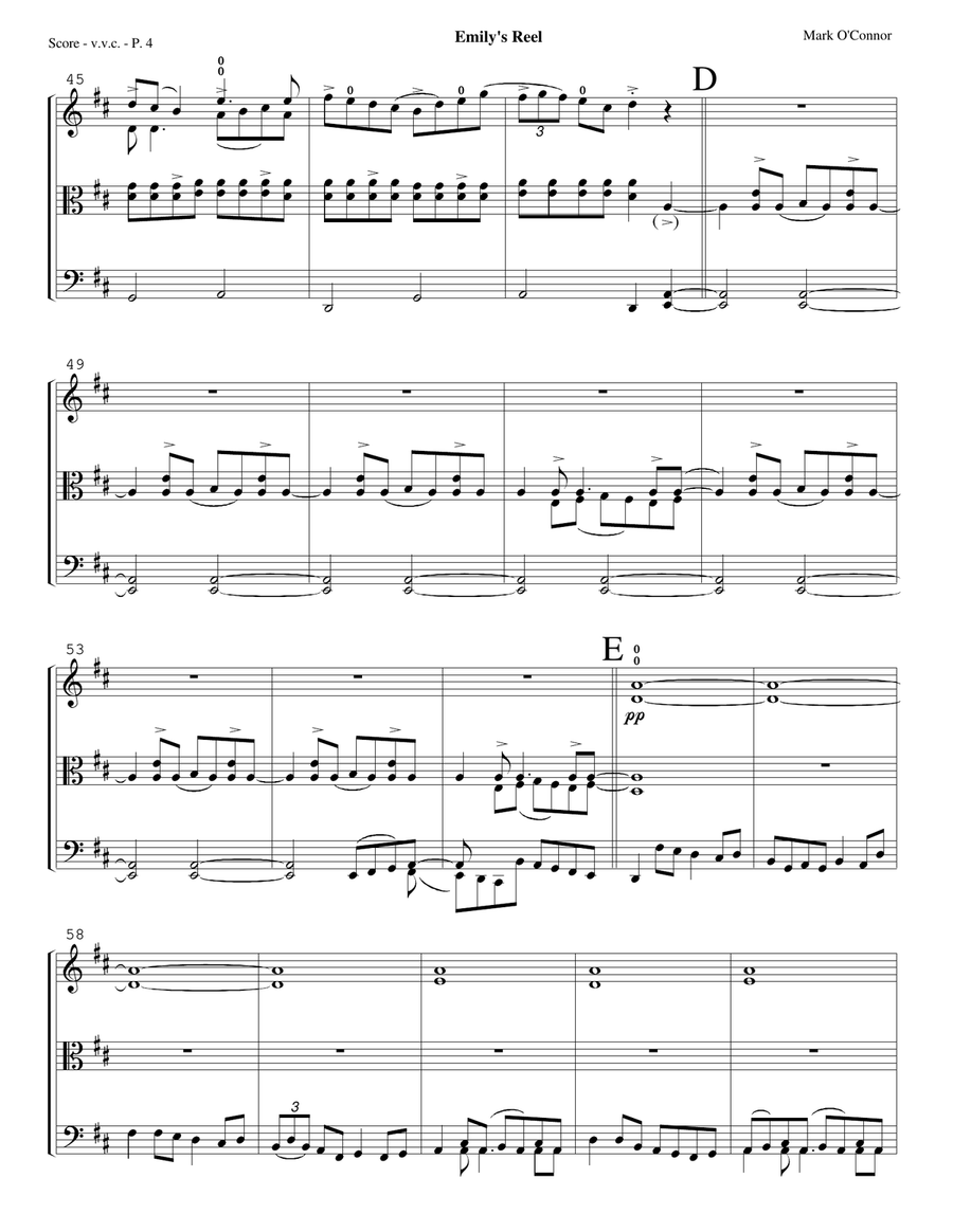 Emily's Reel (score - vln, vla, cel) String Trio scores gallery preview page 6