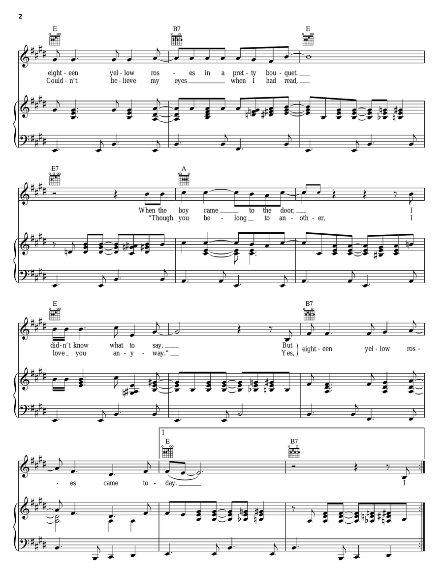 Eighteen Yellow Roses Eighteen Yellow Roses Acoustic Guitar scores gallery preview page 2