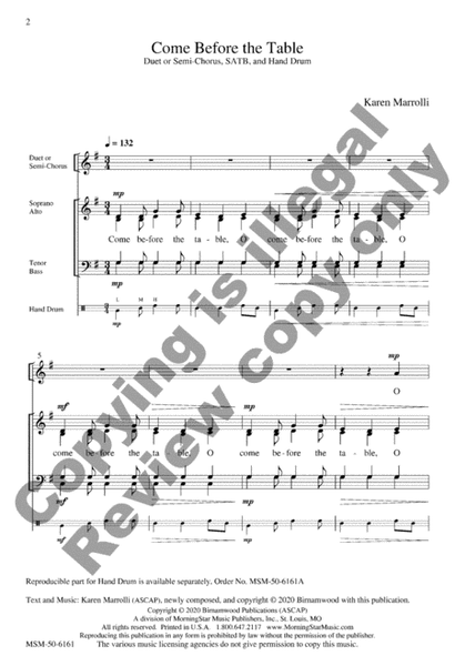 Come Before the Table (Choral Score) image number null