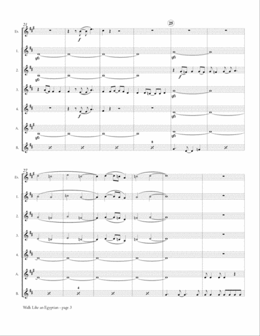 Walk Like An Egyptian Woodwind Ensemble scores gallery preview page 4