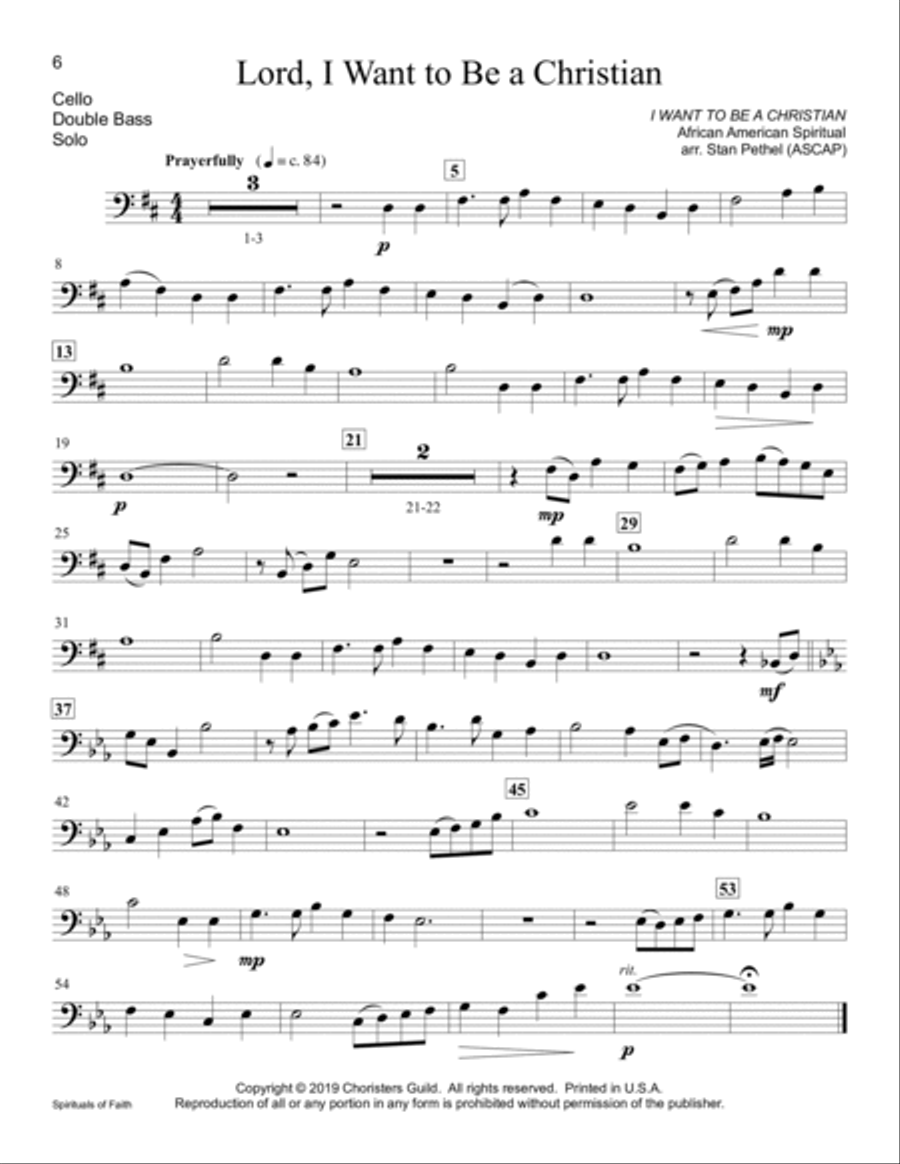 Spirituals of Faith - Cello/Double Bass Double Bass scores gallery preview page 6