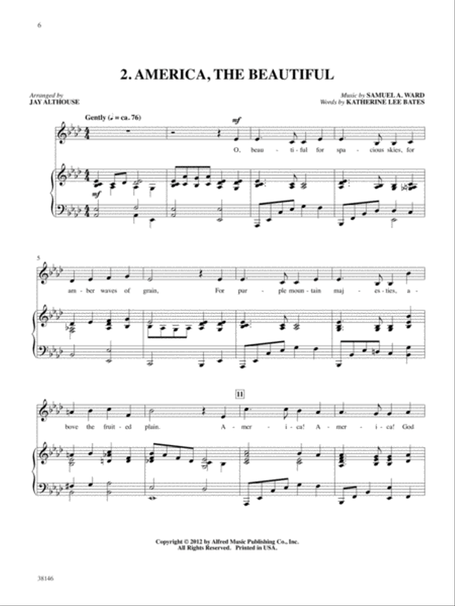 Songs of Peace and Patriotism for Solo Singers Piano Accompaniment scores gallery preview page 4