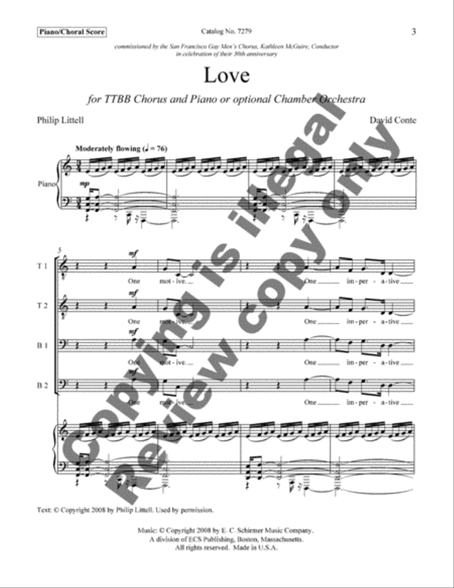 Love (Choral Score) Love (Choral Score) TTBB scores gallery preview page 3