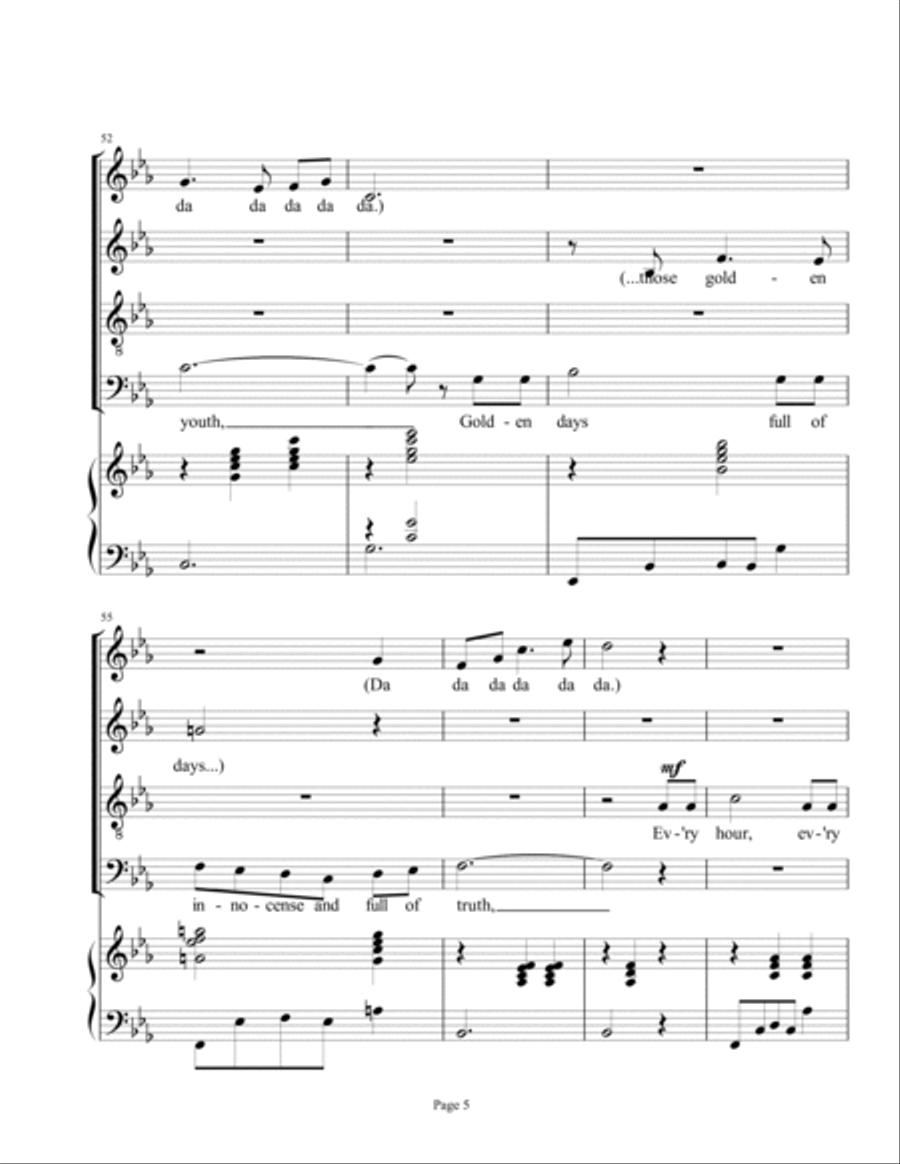 Golden Days, The Student Prince 4-Part scores gallery preview page 5