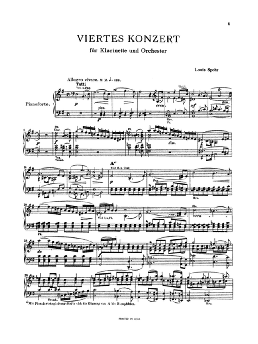 Clarinet Concerto No. 4 in A Minor