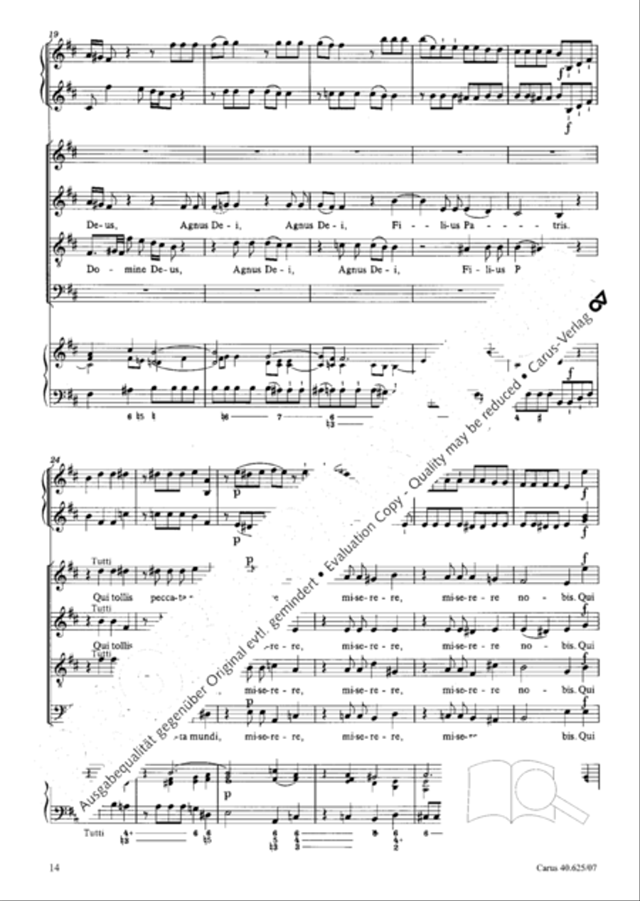 Missa brevis in D Major, K. 194 4-Part scores gallery preview page 15