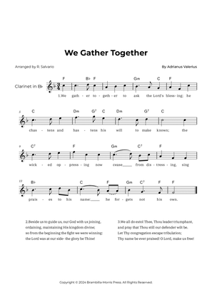 We Gather Together - Clarinet