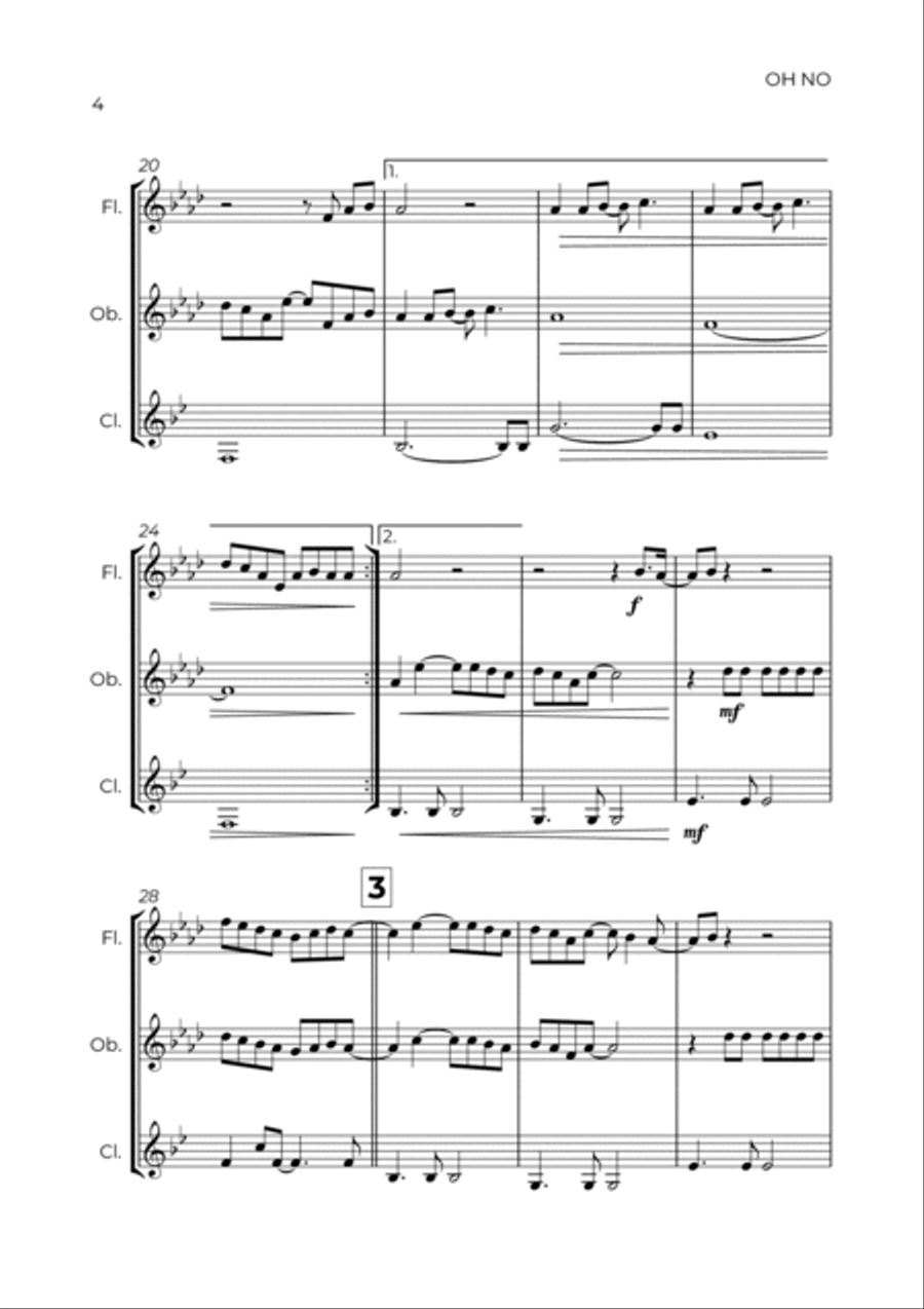 Oh No Woodwind Trio scores gallery preview page 4