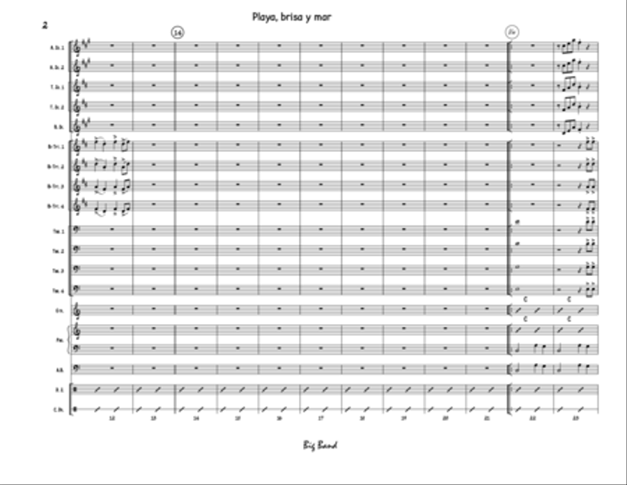 PLAYA BRISA Y MAR Jazz Ensemble scores gallery preview page 2