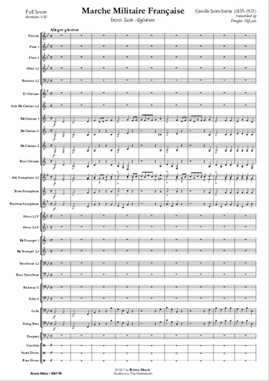 Marche Militaire Francaise Concert Band scores gallery preview page 2