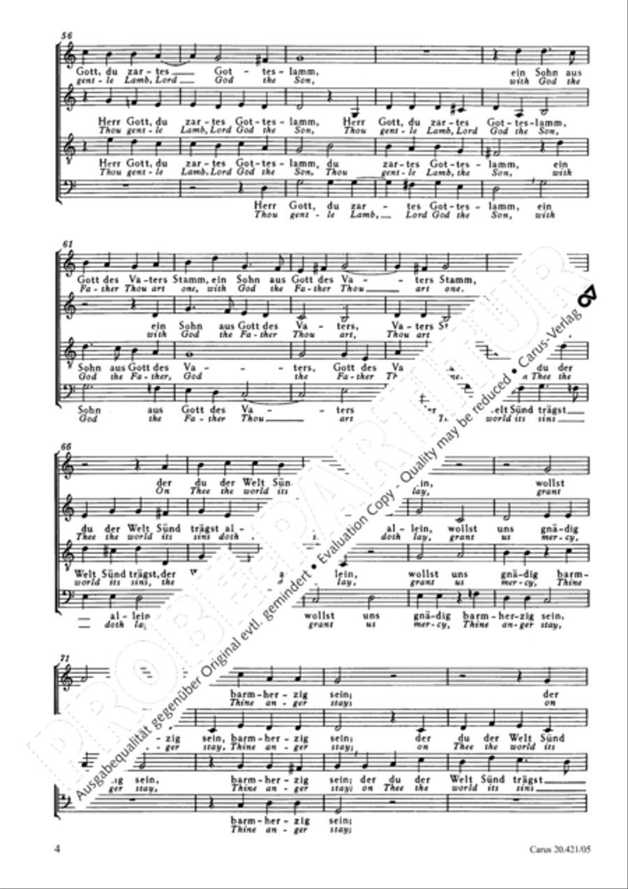 Glory to God upon his throne (All Ehr und Lob soll Gottes sein) 4-Part scores gallery preview page 5