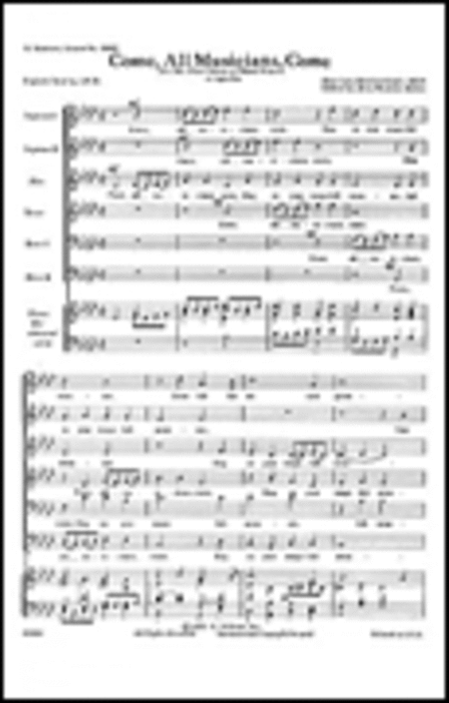 Come All Musicians Come A Cappella A Cappella scores gallery preview page 1