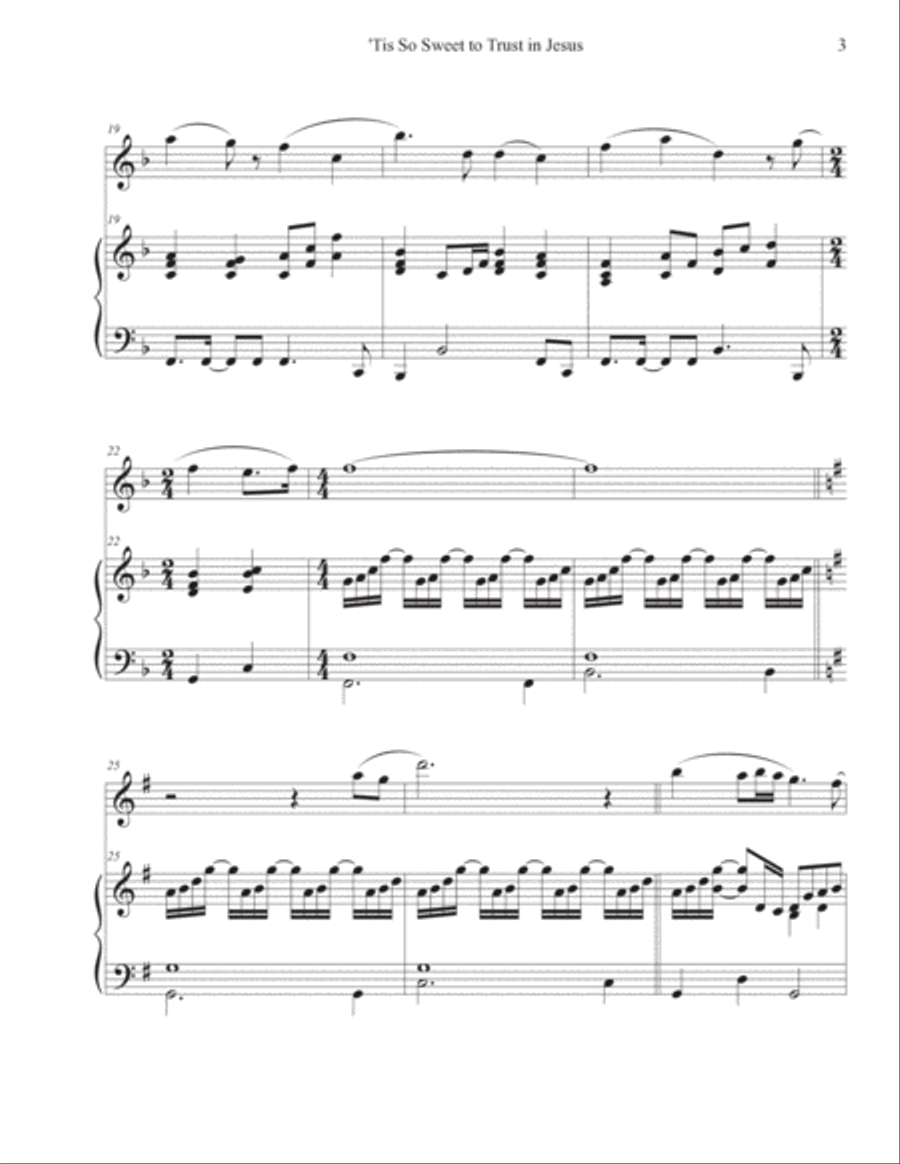 'Tis So Sweet to Trust in Jesus (Flute-Piano) 'Tis So Sweet to Trust in Jesus (Flute-Piano) Flute Solo scores gallery preview page 3