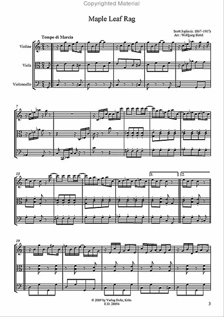 Maple Leaf Rag -Ragtime- (für Streichtrio) String Trio scores gallery preview page 2