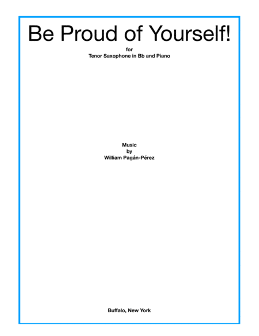 Be Proud of Yourself! for Tenor Saxophone and Piano Tenor Saxophone scores gallery preview page 1