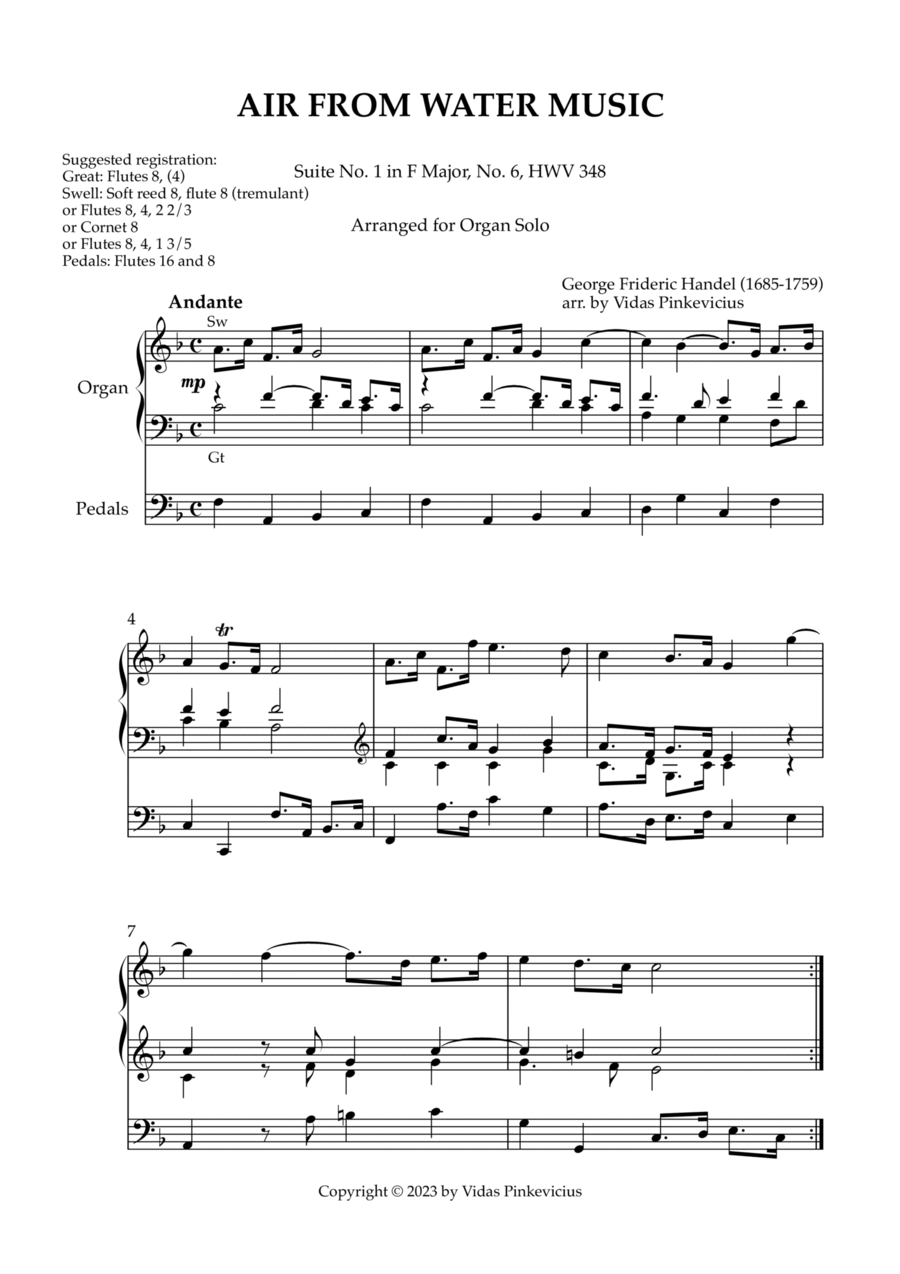 Air from Water Music (arr. for Organ Solo)