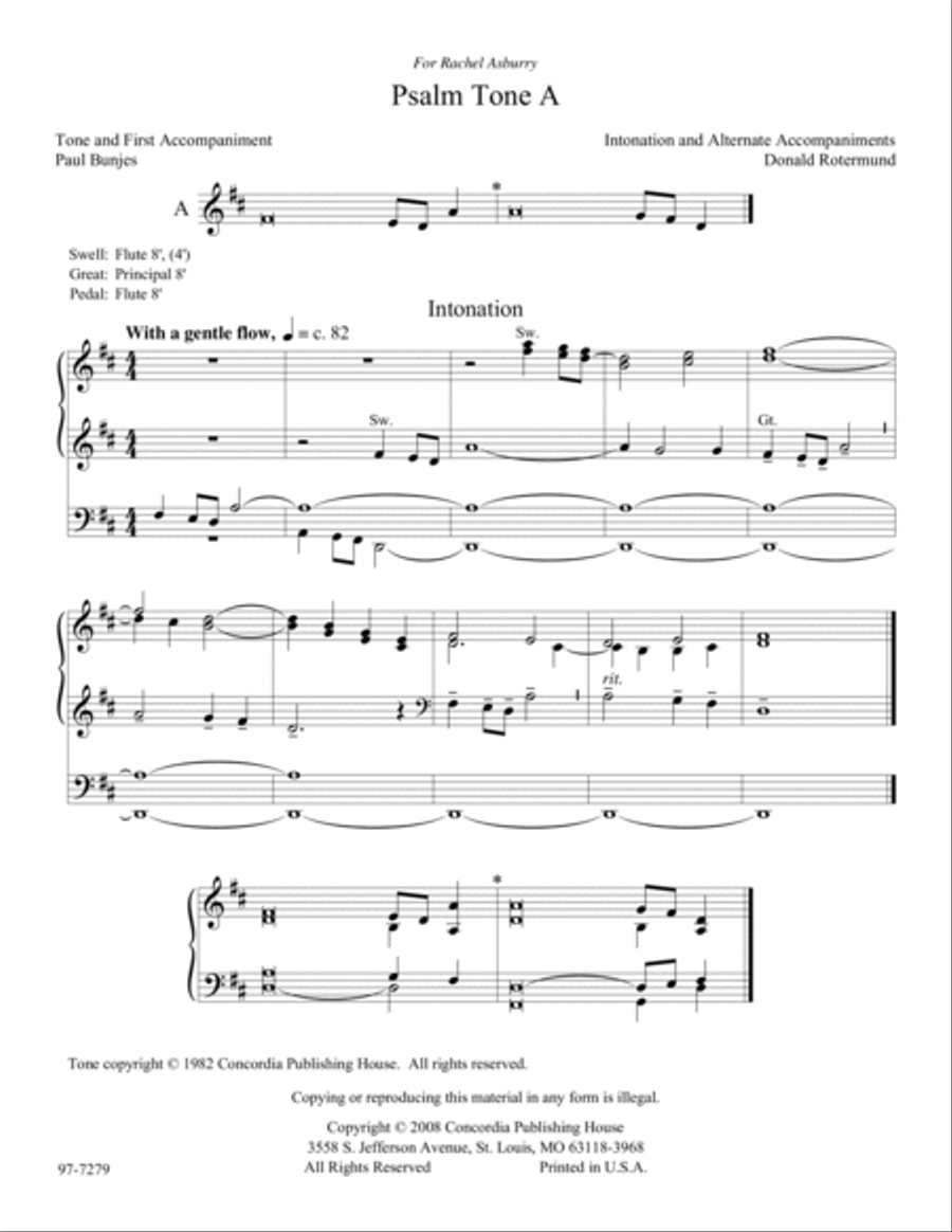 Intonations and Alternate Accompaniments: LSB Psalm Tones Organ scores gallery preview page 4