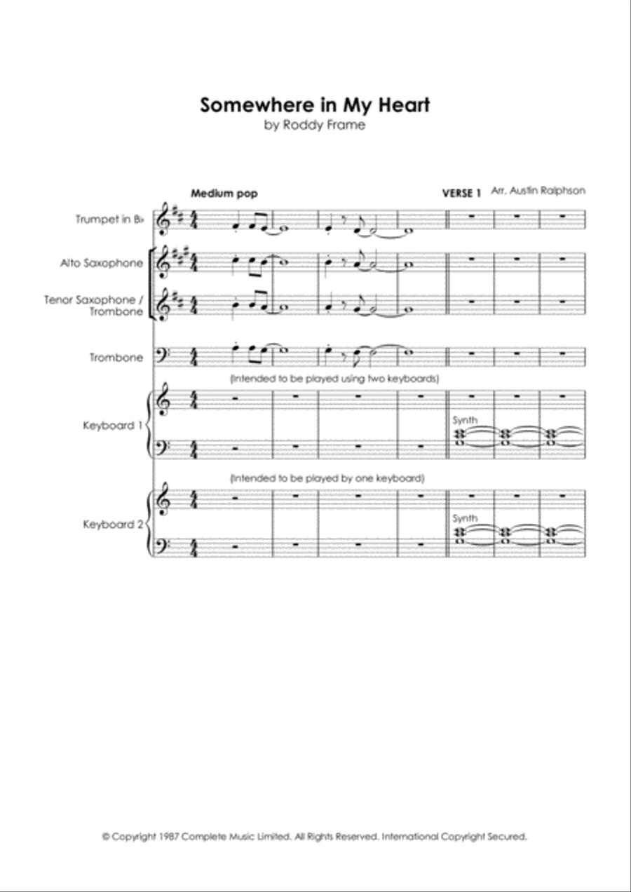 Somewhere In My Heart Tenor Saxophone scores gallery preview page 3