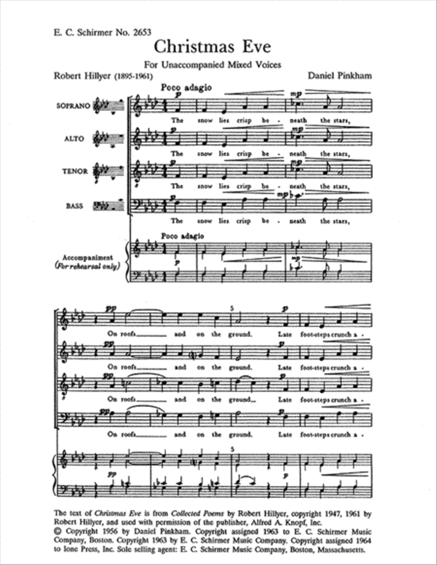 Four Poems for Music: 1. Christmas Eve 4-Part scores gallery preview page 1