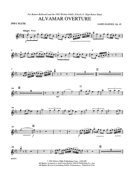 Alvamar Overture: 2nd Flute