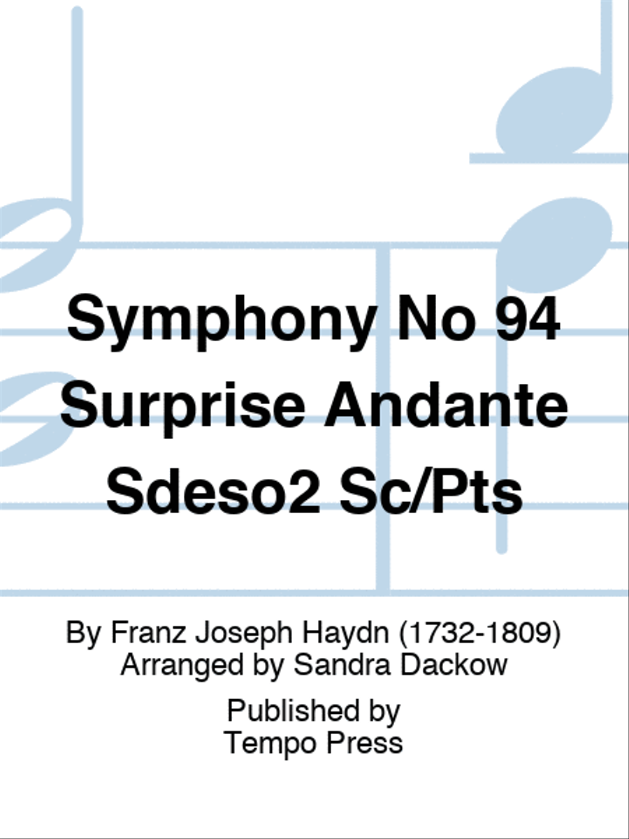 Symphony No 94 Surprise Andante Sdeso2 Sc/Pts String Orchestra scores gallery preview page 1