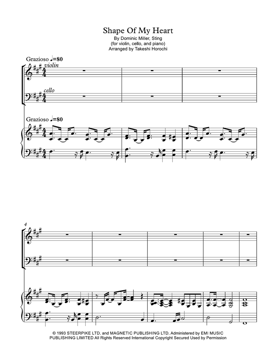 Shape Of My Heart Piano Trio scores gallery preview page 1