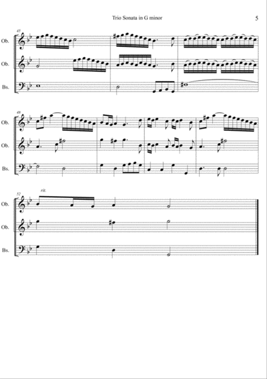 Trio Sonata in G minor for two oboes and bassoon , RV 81. image number null