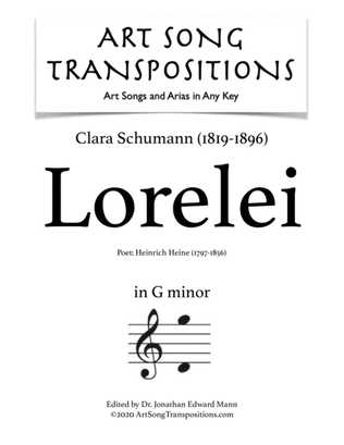 SCHUMANN: Lorelei (transposed to G minor)