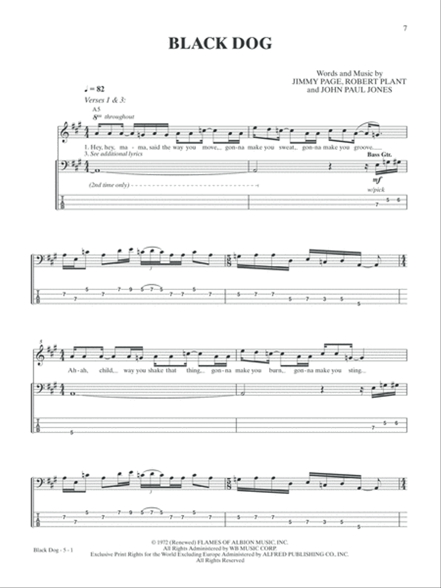 Led Zeppelin -- Untitled (IV) Platinum Bass Guitar Bass Guitar Tablature scores gallery preview page 4