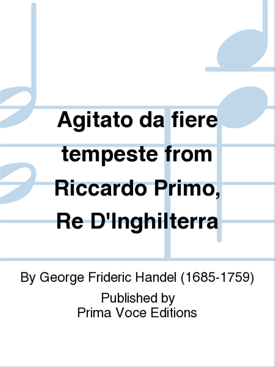 Agitato da fiere tempeste from Riccardo Primo, Re D'Inghilterra Alto Voice scores gallery preview page 1