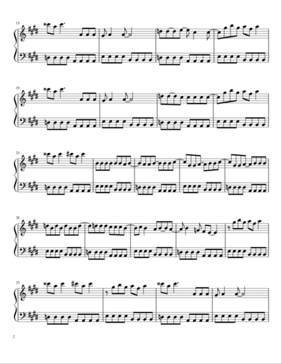 Bittersweet Symphony Piano Solo scores gallery preview page 2