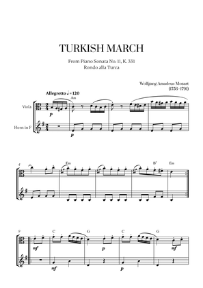 W. A. Mozart - Turkish March (Alla Turca) (with chords) (for Viola and French Horn)