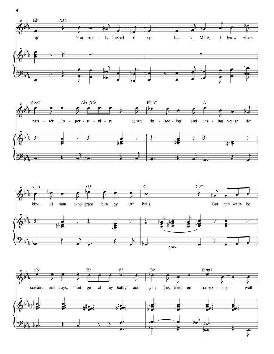 Jeff Sums It Up (from the musical Tootsie) Voice scores gallery preview page 4