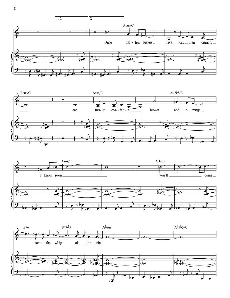 Winter Sun Winter Sun Piano, Vocal scores gallery preview page 2