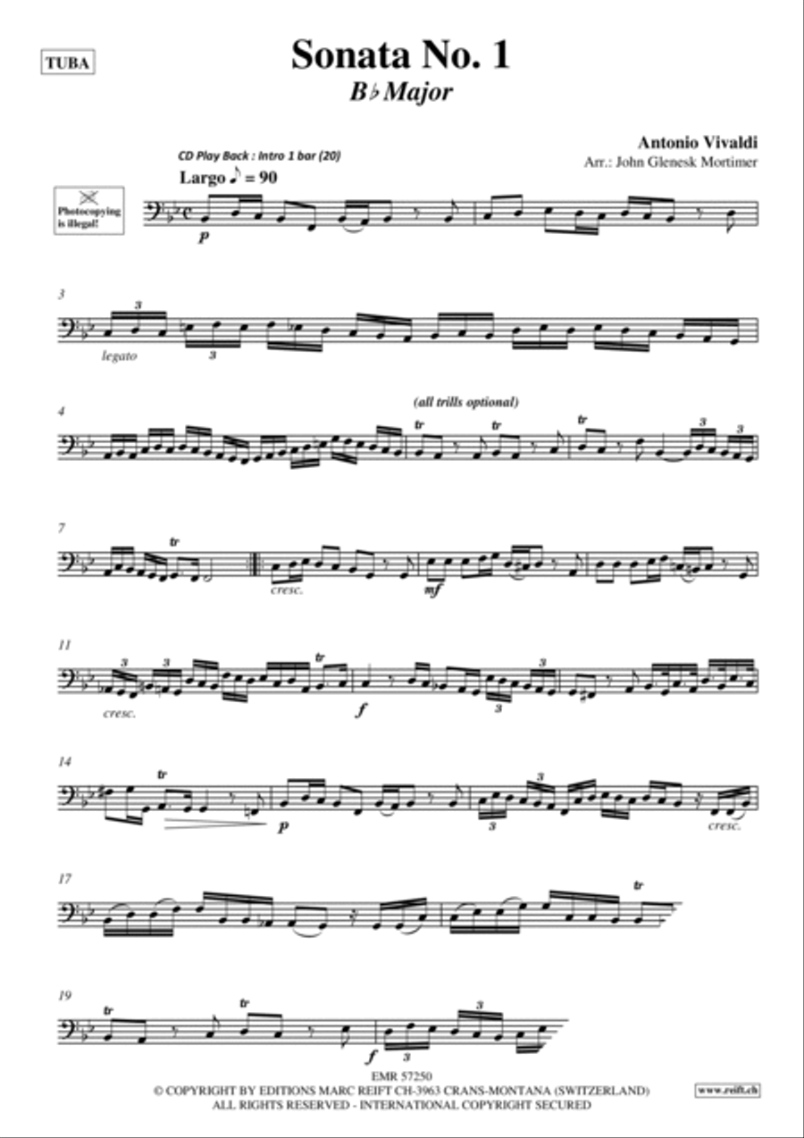Sonata No. 1 Tuba scores gallery preview page 3
