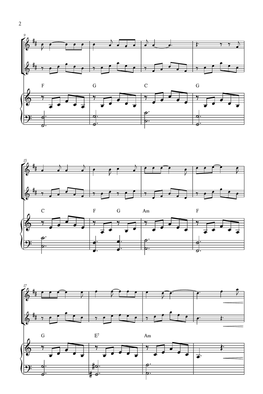 Hallelujah Clarinet Duet scores gallery preview page 2