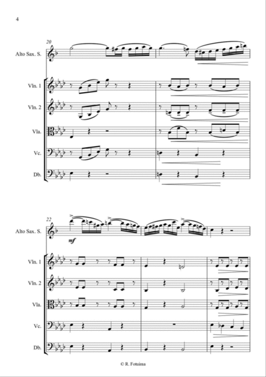 Jean-Baptiste Singelée Concertino opus 78 for alto saxophone and string orchestra (score and parts) Chamber Music scores gallery preview page 6