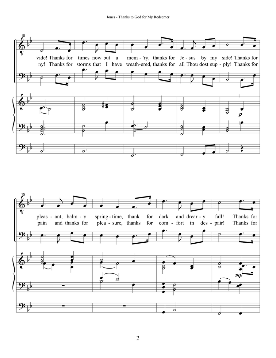 Thanks to God for My Redeemer TTBB scores gallery preview page 2
