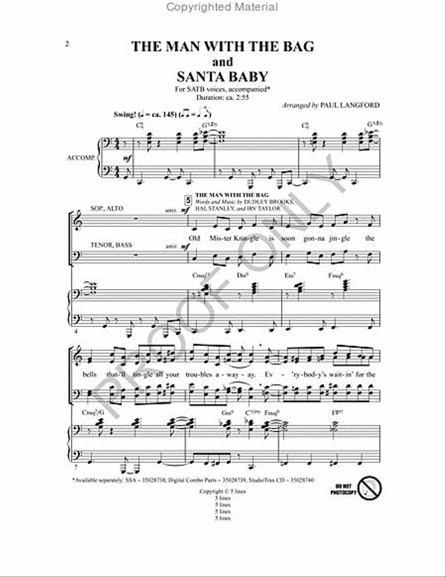 The Man With The Bag And Santa Baby 4-Part scores gallery preview page 2