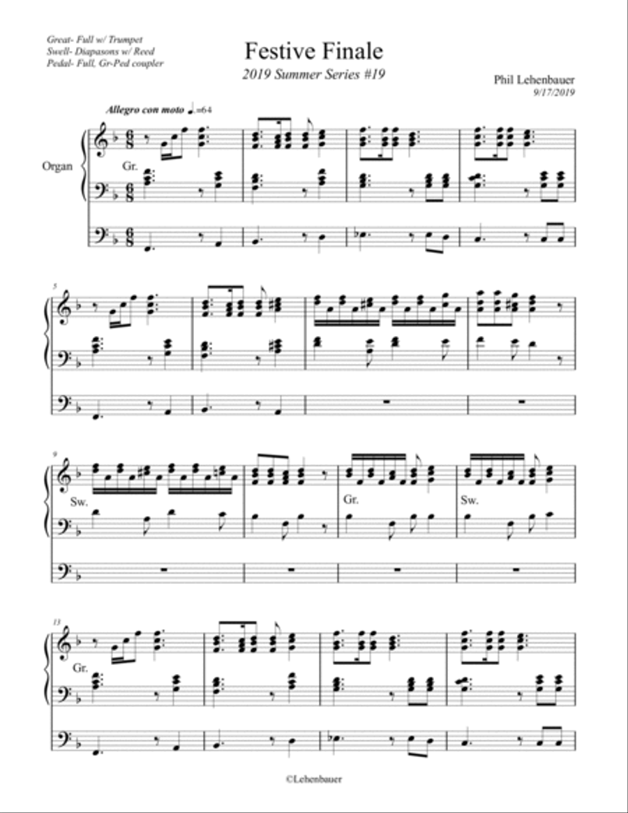 Festive Finale organ work, by Phil Lehenbauer image number null
