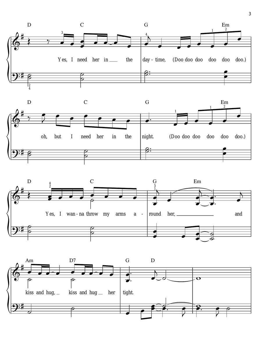 Crazy Love by Michael Buble Easy Piano - Digital Sheet Music page 3
