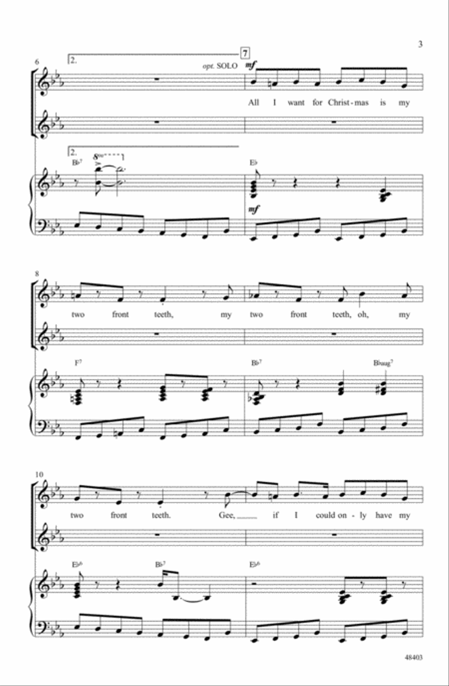 All I Want for Christmas Is My Two Front Teeth Choir scores gallery preview page 2