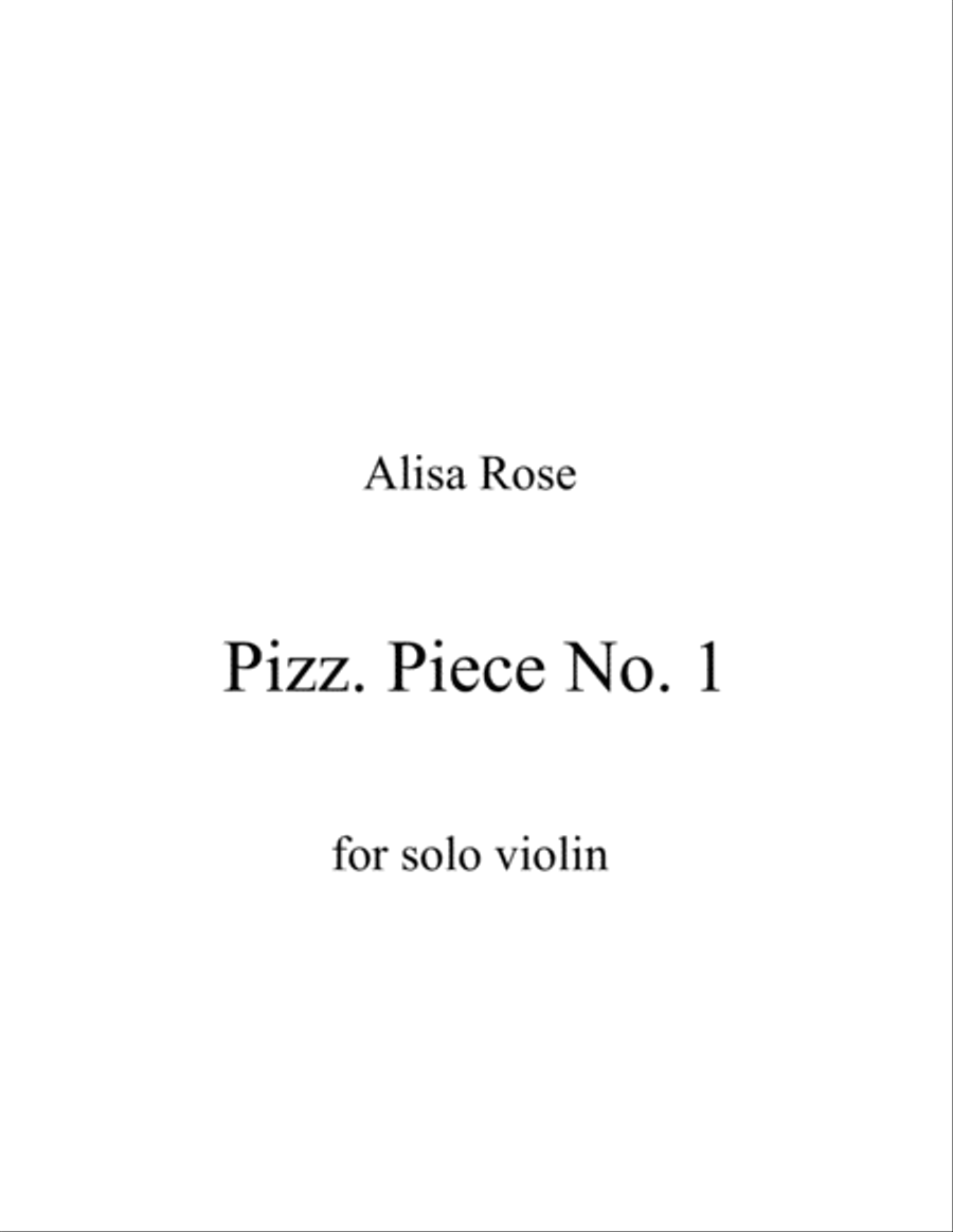Pizz Piece No. 1 Violin Solo scores gallery preview page 1