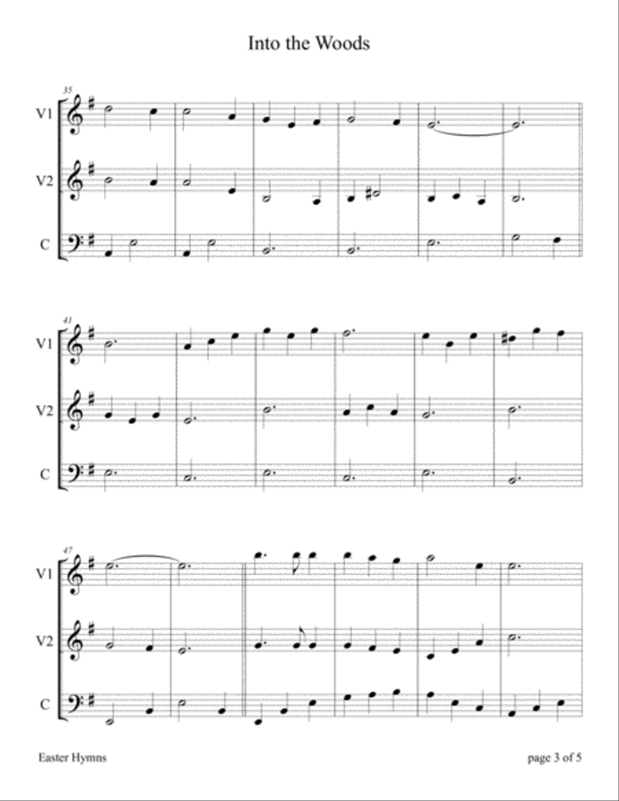 Into the Woods My Master Went (for String Trio – 2 Violins and 1 Cello) String Trio scores gallery preview page 6