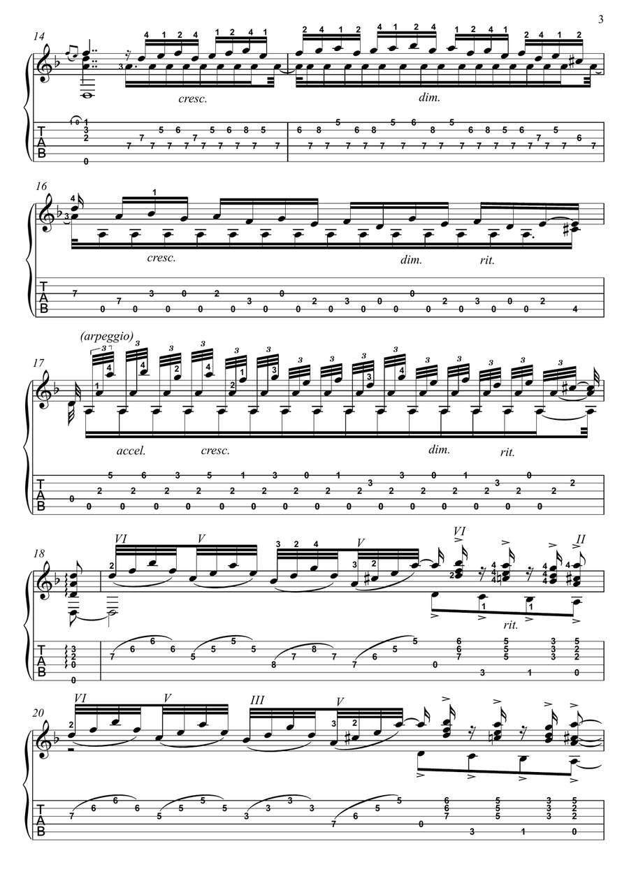 Bach for Guitar Toccata BWV 565 Acoustic Guitar scores gallery preview page 3