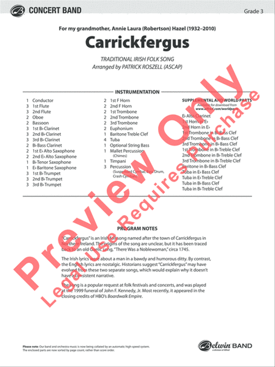 Carrickfergus Carrickfergus Concert Band scores gallery preview page 21