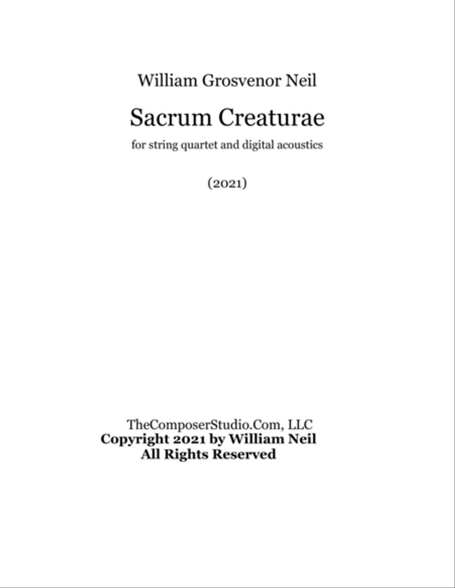 Sacrum Creaturae String Quartet scores gallery preview page 2