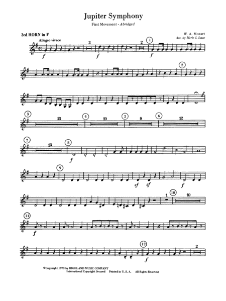 Jupiter Symphony, 1st Movement: 3rd F Horn